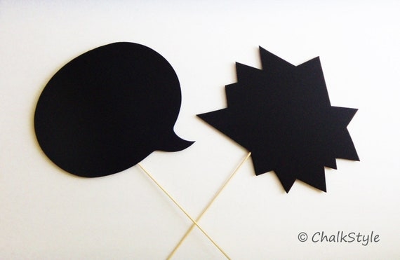 2 Large CHALKBOARD Speech Bubble Photo Booth Props Two Sided Chalk Boards for Wedding Photos, Engagement, Pregnancy Pictures Il_570xn