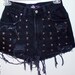 Black super studded high waisted shorts