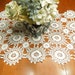 Vintage Hand crochet white doily table runner granny circles for housewares, home decor, handbags, crafts, sewing by MarlenesAttic