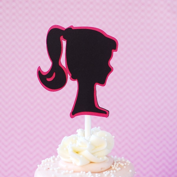 Like   vintage Barbie cupcake Silhouette Inspired  Vintage cupcake wrappers Doll set of toppers   barbie