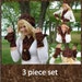 Slouch Hat Scarf Convertible Fingerless Mittens 3 piece set Autumn Variegated Crochet - Reserved