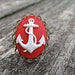 Nautical Inspired --Red Anchor Ring