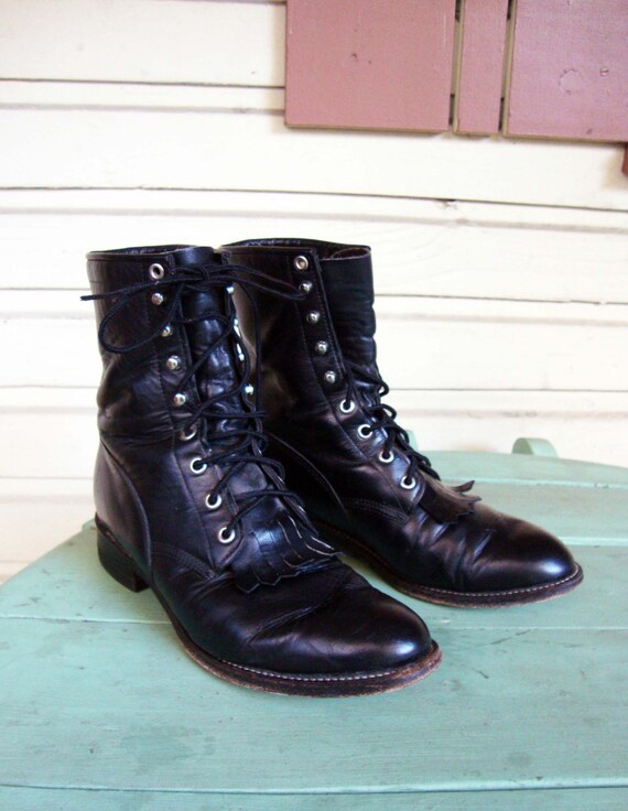 black justin work boots