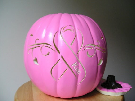 Reserved for Bonnie Pink Breast Cancer Awareness Carved