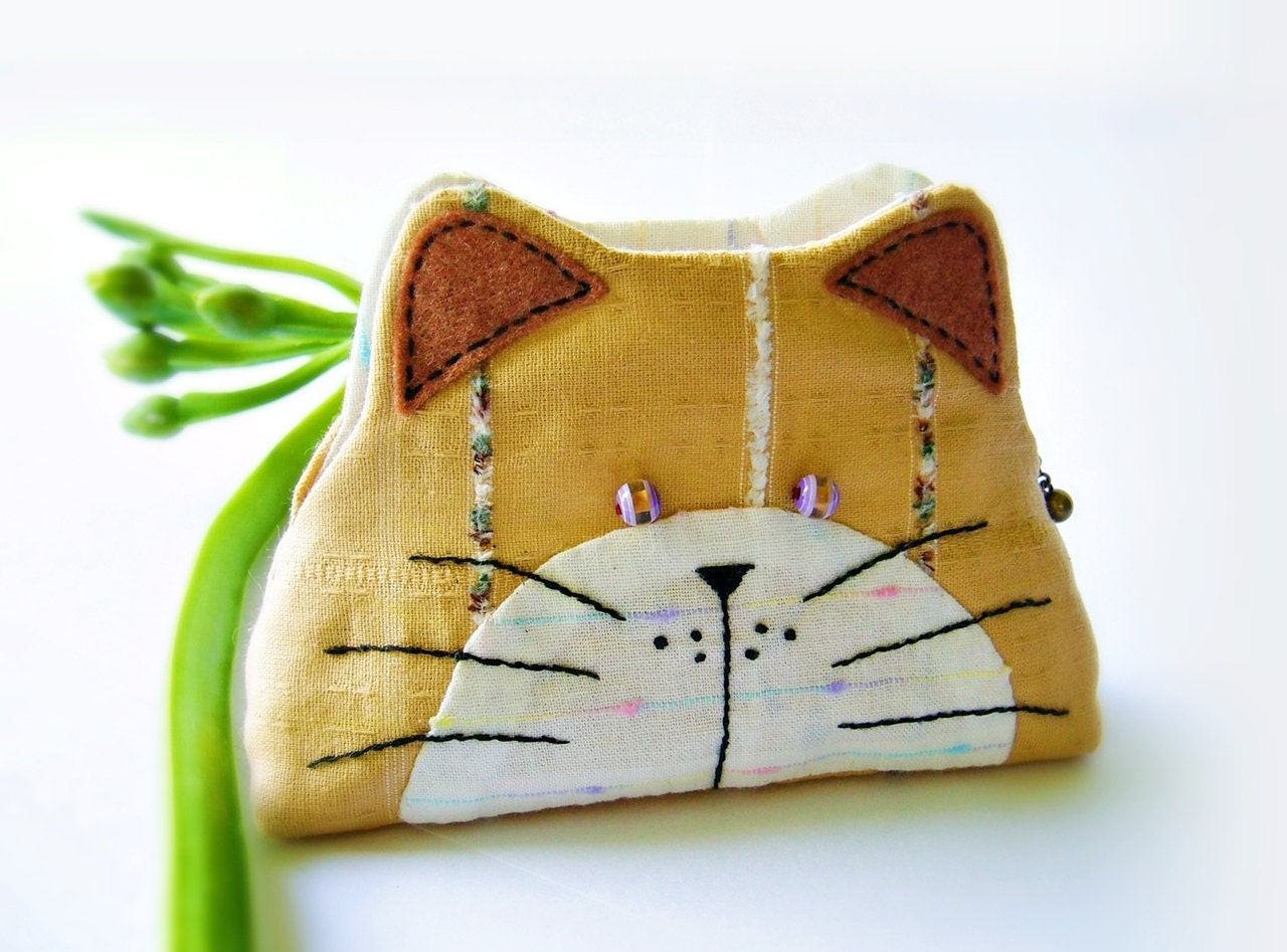 Cat purse / Cat zipper purse / Cat coin purse / Hand