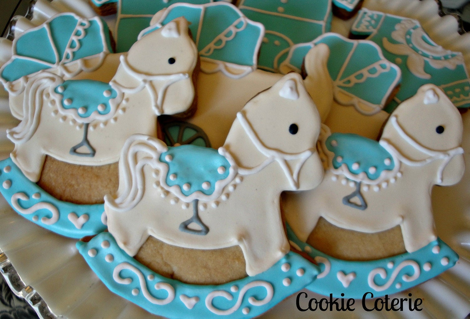 Rocking Horse Cookies Decorated Sugar Cookies by CookieCoterie