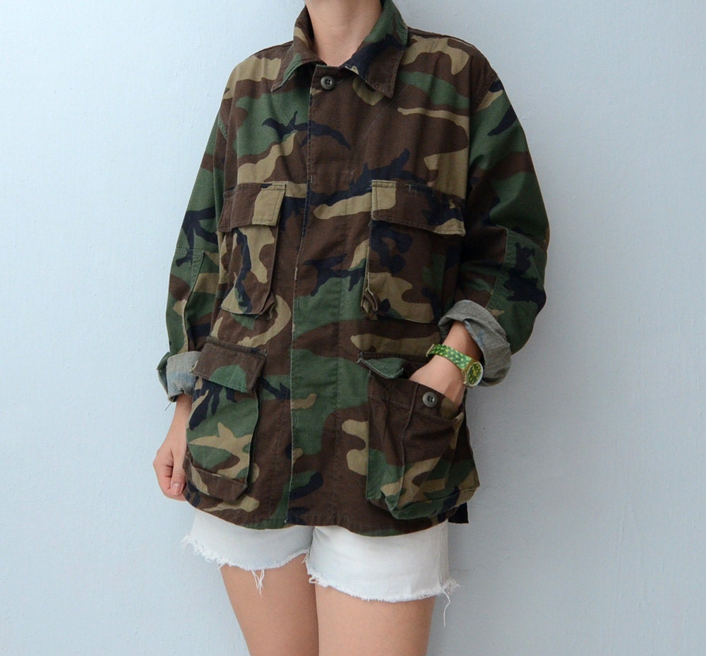 Vintage camo Military Jacket // army jacket