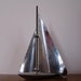mid century modern stainless steel sailboat nautical mad men era