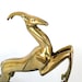 Vintage Figurine Impala Leaping Antelope Brass Figurine Marble Mounted Jumping Gazelle Hollywood Regency Eclectic Bookshelf Ibex Home Decor