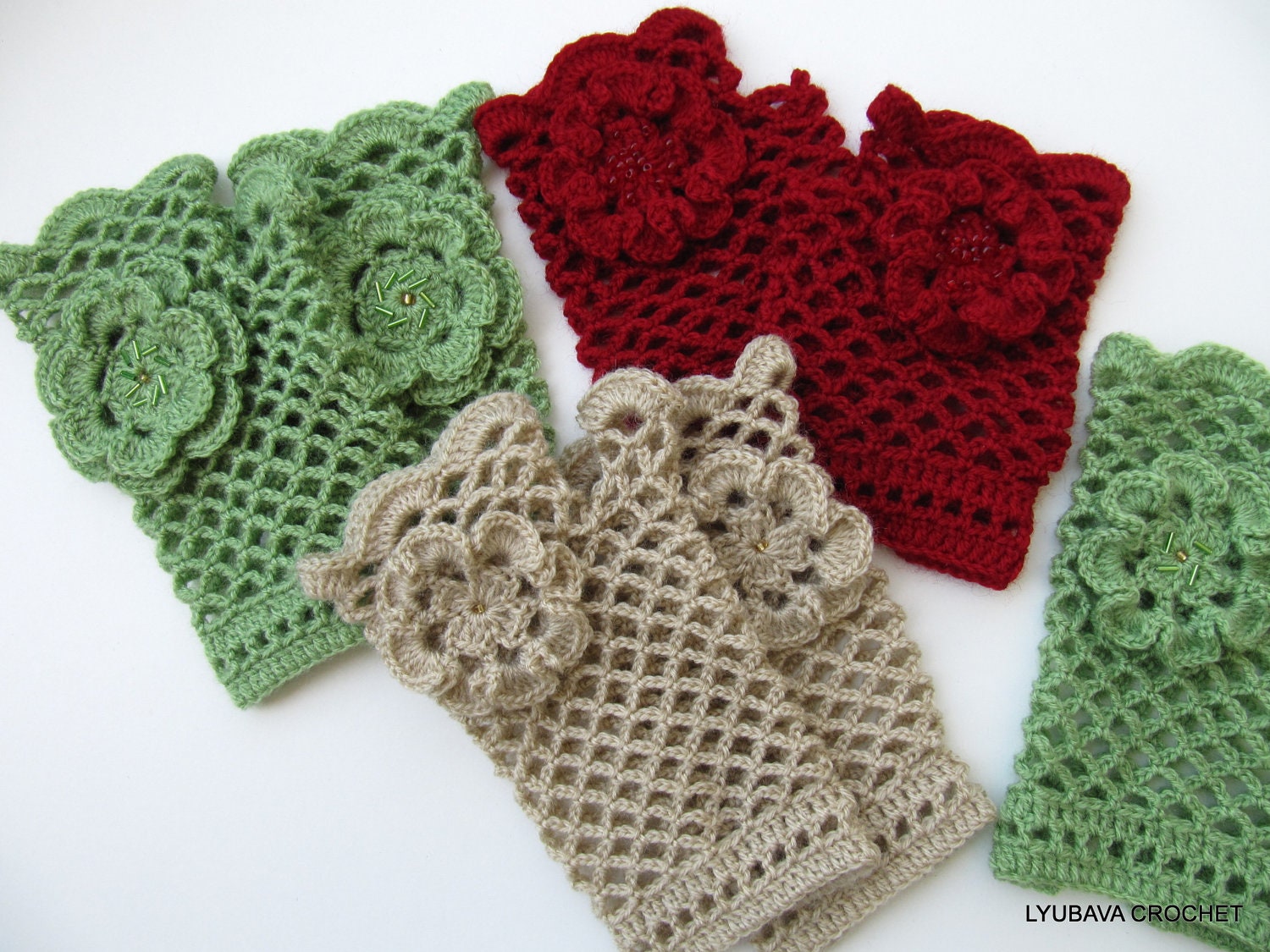 uk gloves pattern crochet Fingerless Gloves by LyubavaCrochet CROCHET Women's PATTERN