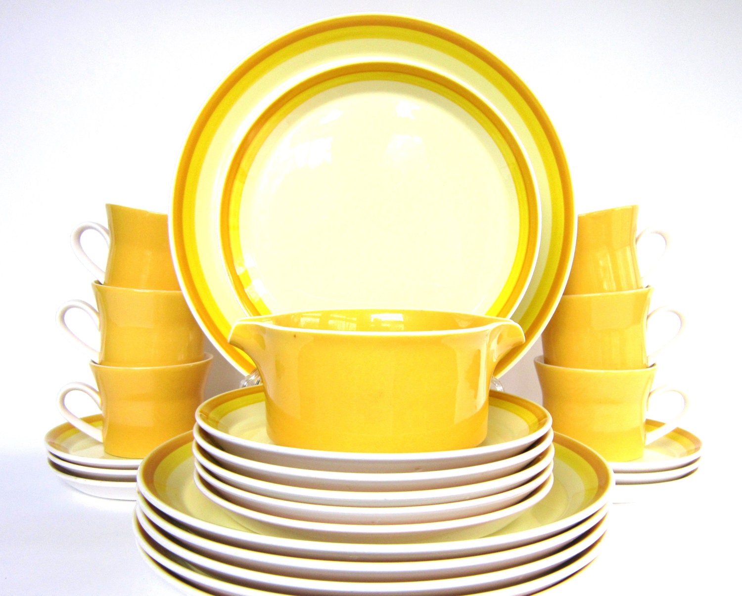 Vintage 1970s Mikasa Citrus Dinnerware Set for 6