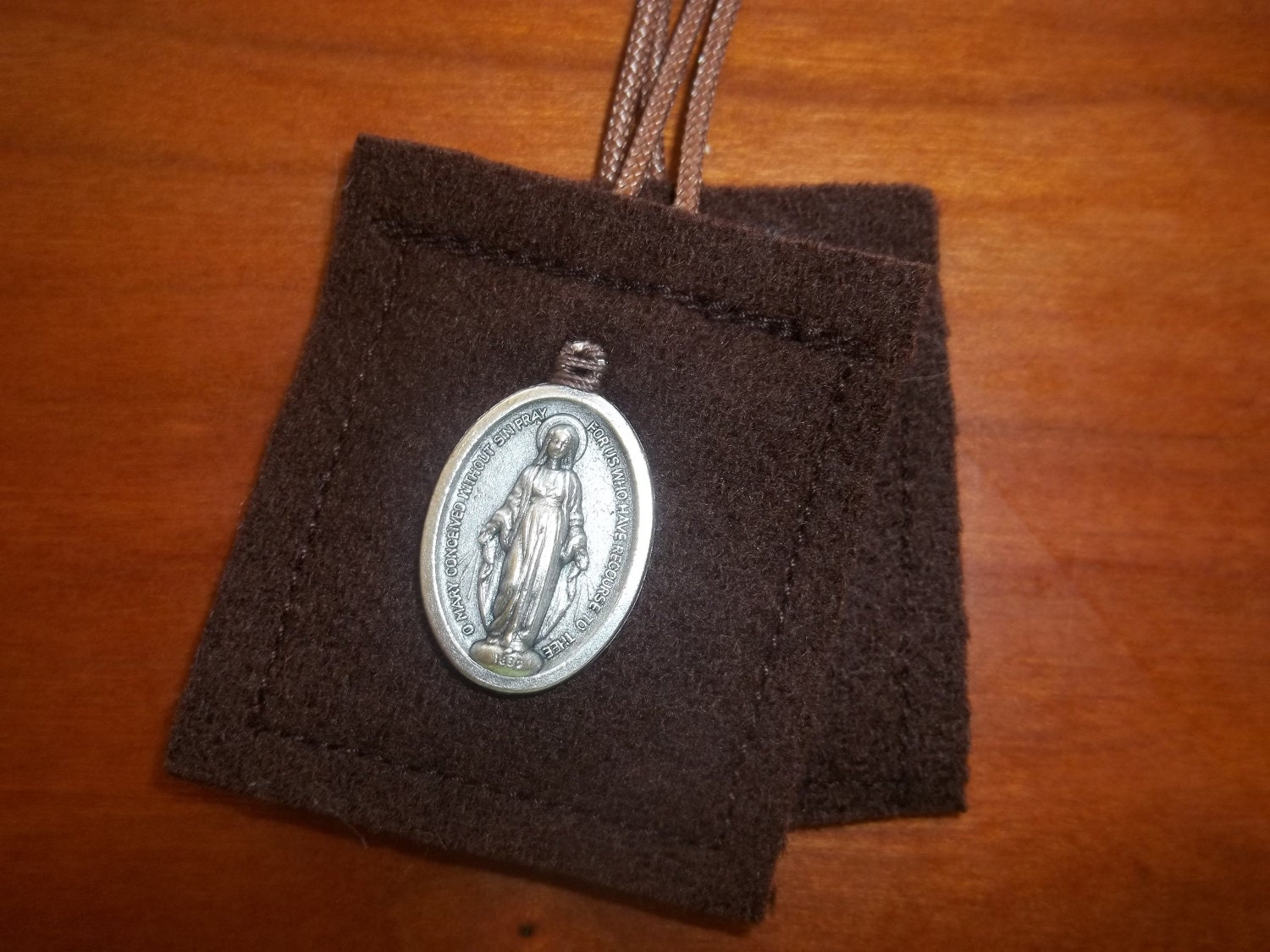 Brown Scapular Of Our Lady Of Mt Carmel Handmade And DURABLE