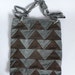 Geometric suede tote bag in blue and brown