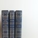 Vintage 1940s Hardcover Books - Instant Collection Navy & Gold Home Decor - War and Peace Leo Tolstoy, Essays Ralph Waldo Emerson, Speeches