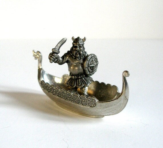 Vintage NORGE HANDSTOPT TINN Pewter Viking Warrior and Long