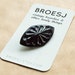 Black Flower Brooch Pin Plastic Brooche