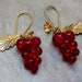 Vintage Victorian Red Grape Leaf Earrings