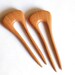Wooden mini hair forks, 2 prong, Hair sticks, Wood, Cherry, Hairpin, Handmade