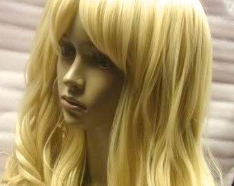 Harley Quinn SALE // 3 Piece Blonde Curly Wig with Two Curly Pony Tails Synthetic Hair