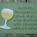 Hand Painted Wooden Green Wine Sign, "ALCOHOL. Because no great story ever started with someone eating a salad."