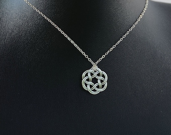 All Sterling Silver Celtic Necklace, Celtic jewelry, Celtic Knot, minimalist jewelry, sterling jewelry