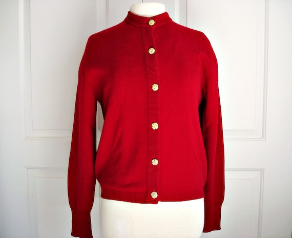 mens red cashmere cardigan