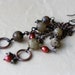 SALE-Rococo Dangle Earrings-Rustic Vintage Style,Rococo Carved Jade Beads, Pearls,Pendulum,Copper,Rustic jewelry, Gipsy,Boho earrings
