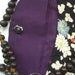 Silk pouch and Buddhist mala prayer bead set, vintage Japanese