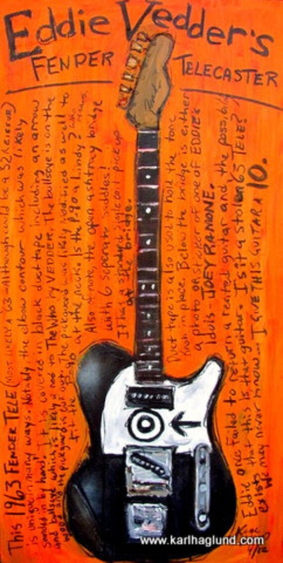 Eddie Vedder Fender Telecaster electric guitar by KarlHaglundArt