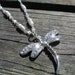 Dragonfly necklace crystal and silver with Swarovski crystal beaded neckchain