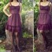 80s - purple maroon/mauve chiffon short party dress, summer dress (small, XS)
