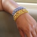 Mustard Yellow Jersey Fabric Braided Bracelet with double row Hex Nut
