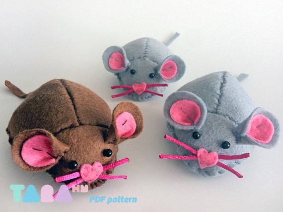 felt mouse cat toy pattern