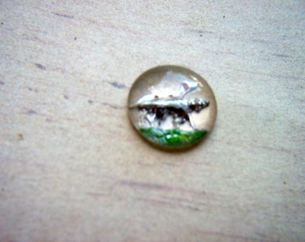 Vintage Glass Intaglio of Two Dogs x 2 # R 9