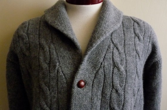 beautiful vintage 60's/70's Grodins shawl collar cable
