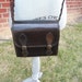 Vintage dark brown leather crossbody with long braided strap