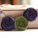 Autumn Fashion - Fabric Rosette Necklace - Fiber Necklace - Navy and Forest Green Rolled Flowers, Statement Jewelry - Shabby Chic Chunky