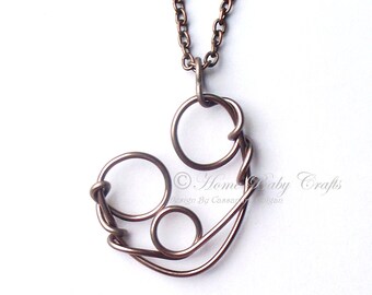 The Midwife, Abstract Wire-Wrapped Pendant, Gift for Midwife or Doula
