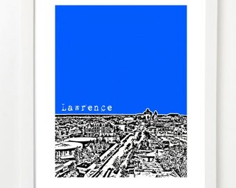 Lawrence, Kansas Art Print - Lawrence City Skyline Series Poster - Lawrence Engagement Gift