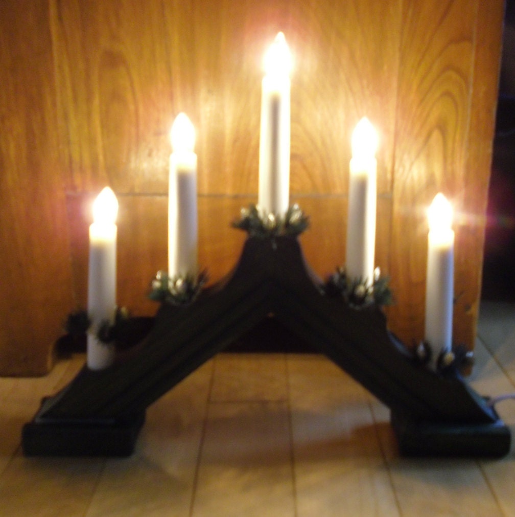 Vintage Christmas Swedish Electric Candelabra Made by Gnosjo