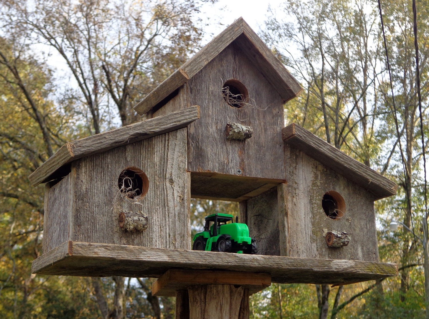 Rustic Reclaimed Cedar Birdhouse Barn