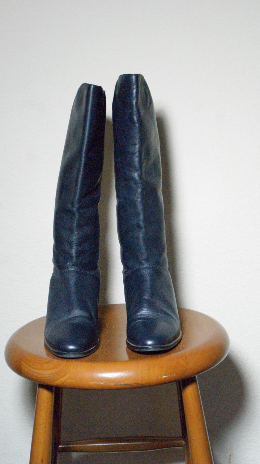 womens navy blue riding boots