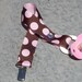 SALE - Pacifier Clip with Pearl snap - Brown and Pink Polka Dots