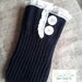 Boot toppers Black with lace and buttons