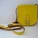 Vintage Leather Handbag - 80s Cross Body Yellow Leather Handbag