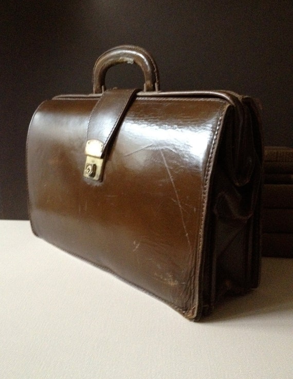 Vtg England / Cheney Brown Leather Briefcase // Attache