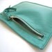 Turquoise Leather Pouch, Leather Wallet, Small Leather Clutch in Genuine Leather