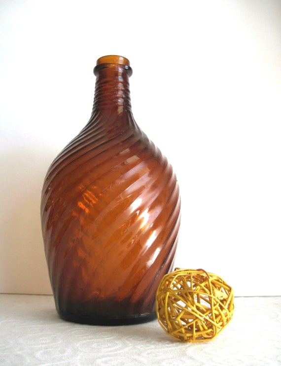 Vintage Brown Glass Bottle Owens Illinois 19301940s