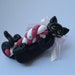 Black cat Christmas ornament polymer clay figurine