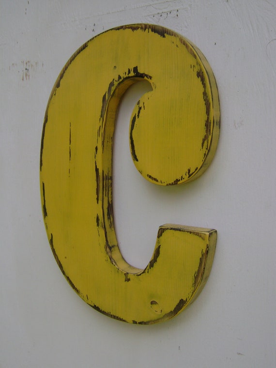 Shabby chic wooden letter decor nursey decor lowercase c